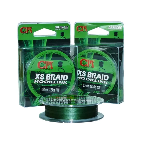 CPX X8 Braid Hooklink – 10m fonott előkezsinór 0,24mm / 18,24kg
