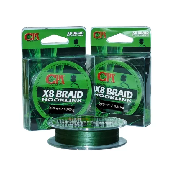 CPX X8 Braid Hooklink – 10m fonott előkezsinór 0,26mm / 19,80kg