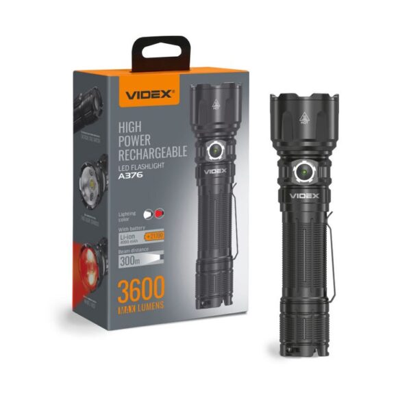 Hordozható LED zseblámpa VIDEX VLF-A376 3600Lm 5000K