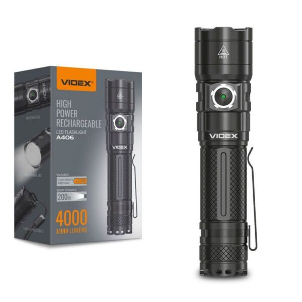 Hordozható LED zseblámpa VIDEX VLF-A406 4000Lm 6500K