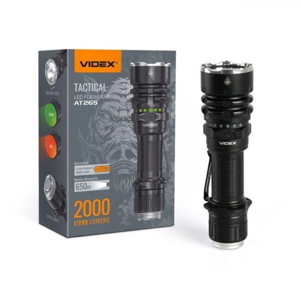 Taktikai LED zseblámpa VIDEX VLF-AT265 2000Lm 6500K