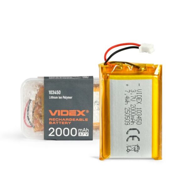 Tölthető akkumulátor VIDEX Li-pol VLF-B103450-20 2000 mAh